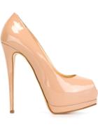Giuseppe Zanotti Design Sharon Pumps, Women's, Size: 38, Nude/neutrals, Patent Leather/leather