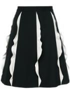 Red Valentino Contrast Frill Panel Mini Skirt - Black
