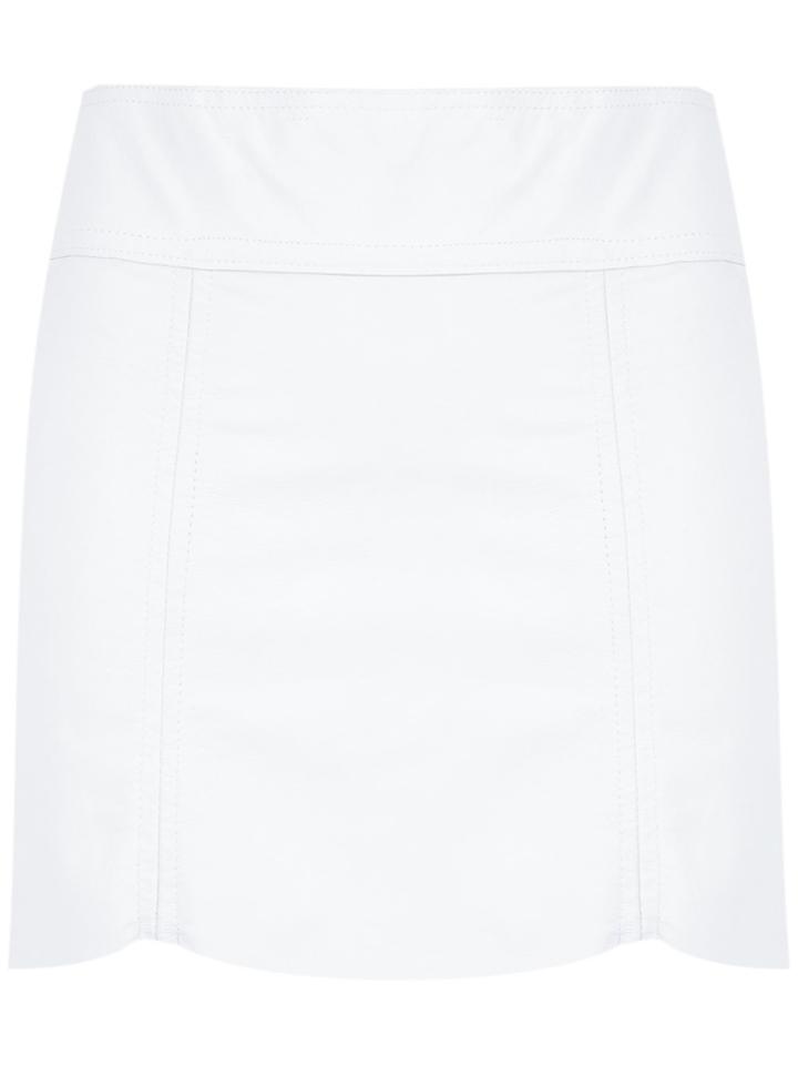 Andrea Bogosian Leather Short Skirt - White