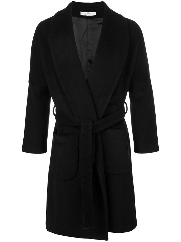 Lucio Vanotti Belted Single Breasted Coat - Black