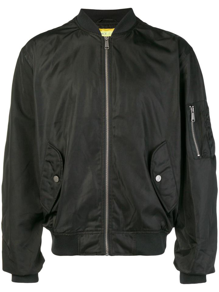 Versace Jeans Logo Print Bomber Jacket - Black