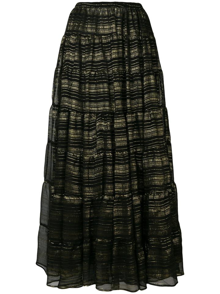 Mes Demoiselles Metallic Detailed Maxi Skirt - Black