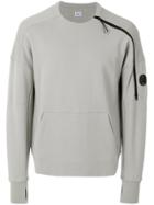 Cp Company Zipped Sleeve Sweatshirt - Grey