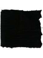 Raf Simons Logo Patch Scarf, Men's, Black, Virgin Wool
