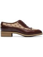Gucci Brown Leather And Gg Fringe Shoes