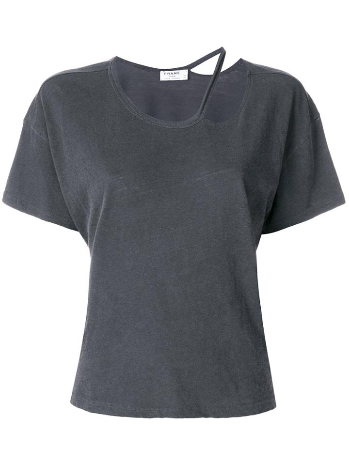 Frame Denim Torn Neck T-shirt - Grey