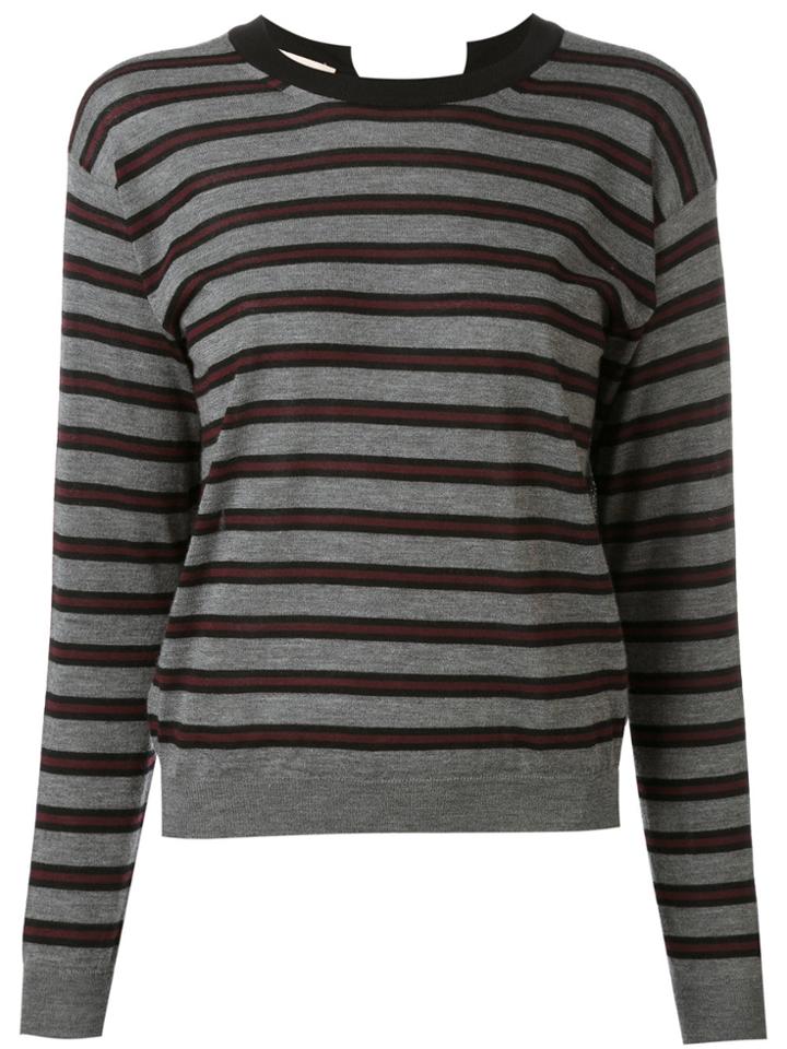 Marni Striped Open Back Jumper - Grey