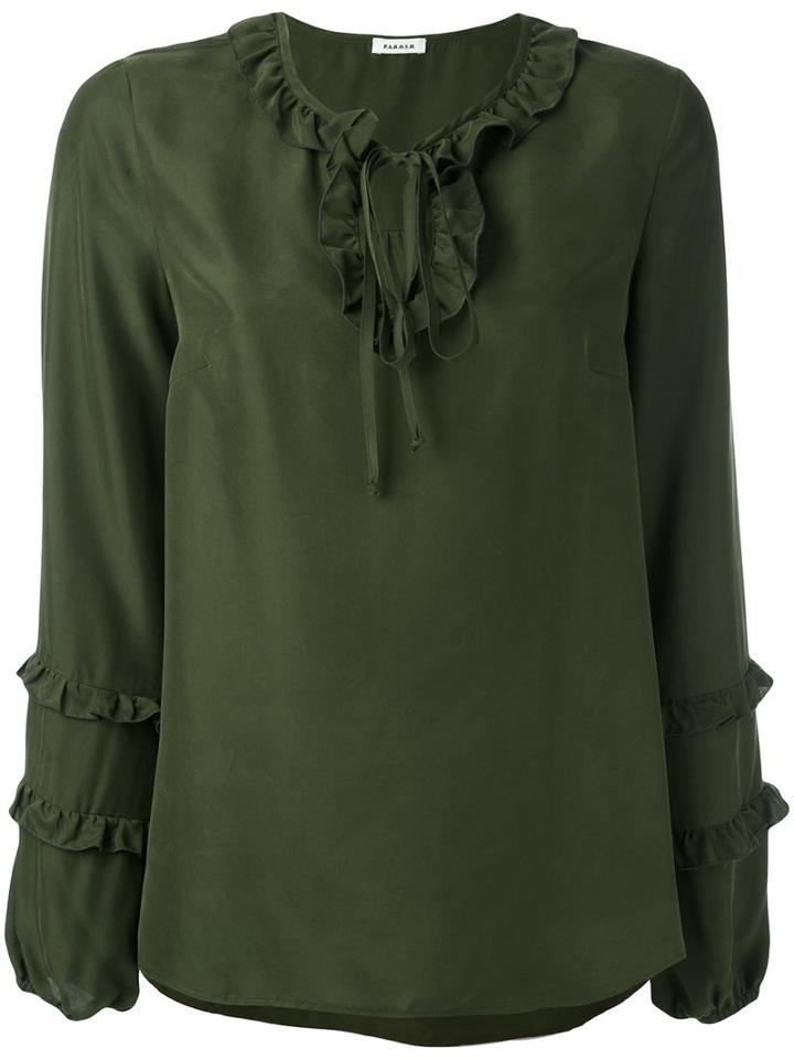 P.a.r.o.s.h. - Sia Blouse - Women - Silk - S, Green, Silk