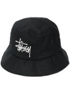 Stussy Embroidered Logo Bucket Hat - Black