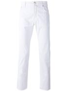 Jacob Cohen Straight Trousers, Men's, Size: 31, White, Cotton/spandex/elastane