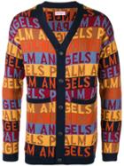 Palm Angels Logo Printed Cardigan - Yellow & Orange