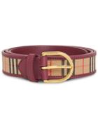 Burberry D-ring 1983 Check Belt - Red