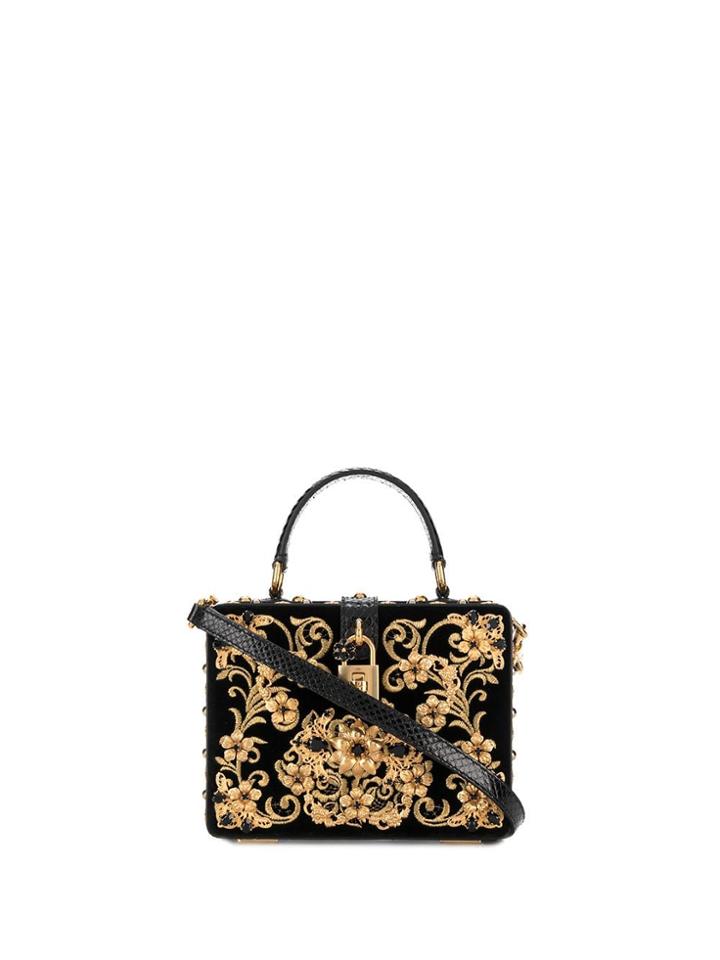 Dolce & Gabbana Velvet Dolce Box Bag - Black