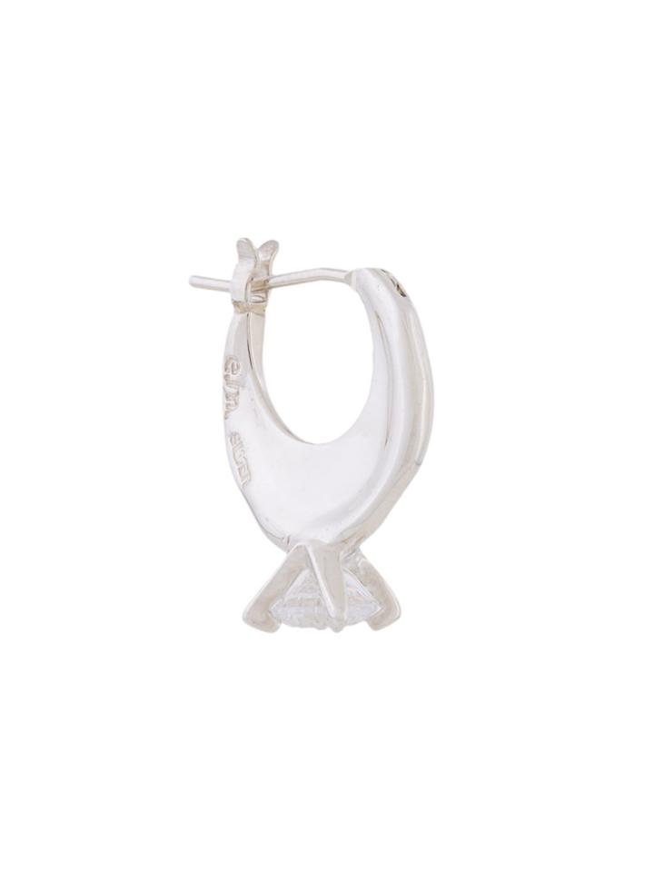 E.m. Small Crystal Hoop Earring - Metallic