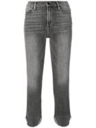 Frame Denim Curved Cut Cuffs Cropped Jeans - Black