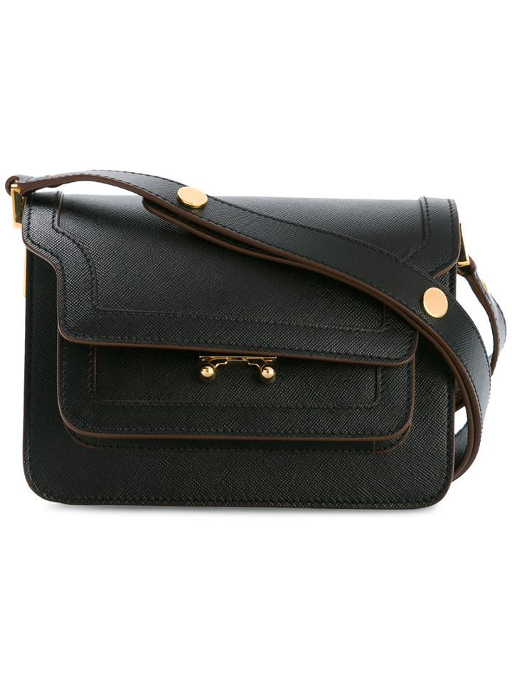 Marni Mini Trunk Shoulder Bag, Women's, Black, Leather