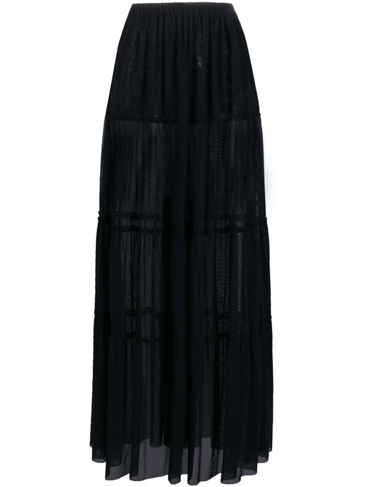 Fisico Panelled Long Skirt - Black