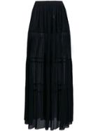 Fisico Panelled Long Skirt - Black