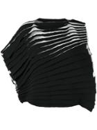 Junya Watanabe Comme Des Garçons Layered Pleated T-shirt, Women's, Size: Medium, Black, Nylon/polyester