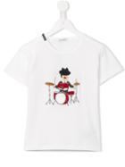 Dolce & Gabbana Kids Sicilian Drummer Patch T-shirt, Boy's, Size: 12 Yrs, White