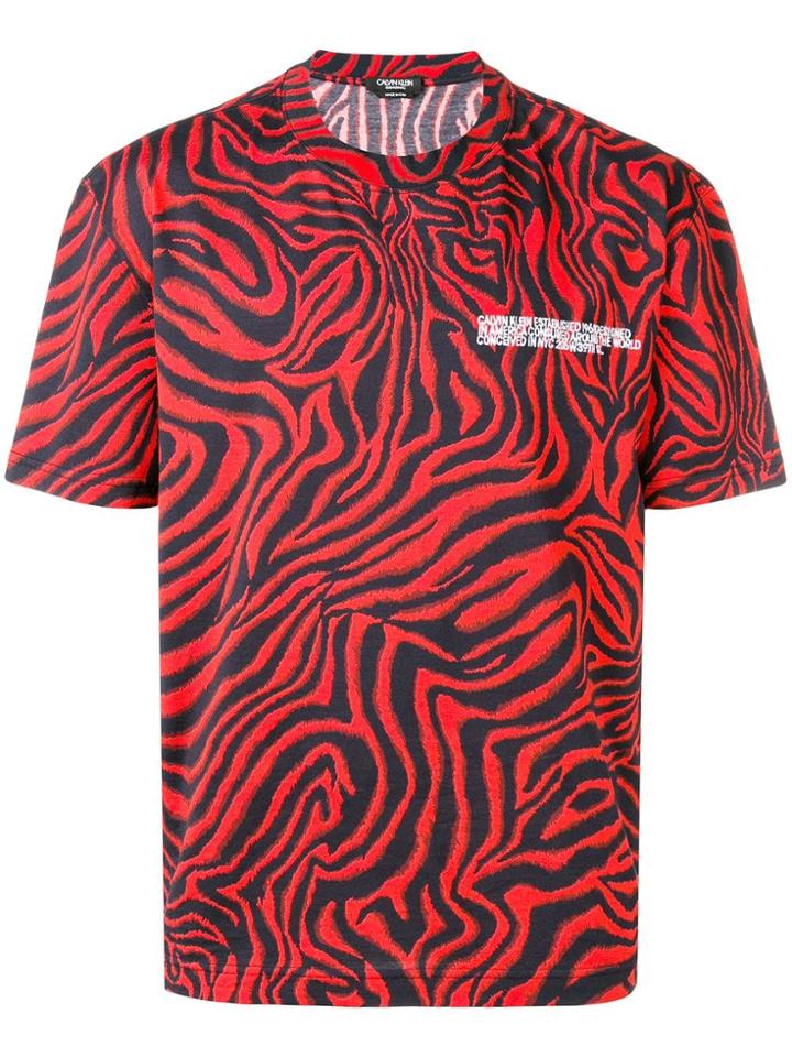 Calvin Klein 205w39nyc Zebra Print T-shirt - Red