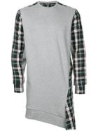 Moohong Checkered Long Sweatshirt - Grey