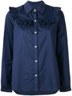 A.p.c. Ruffle Bib Checked Shirt - Blue