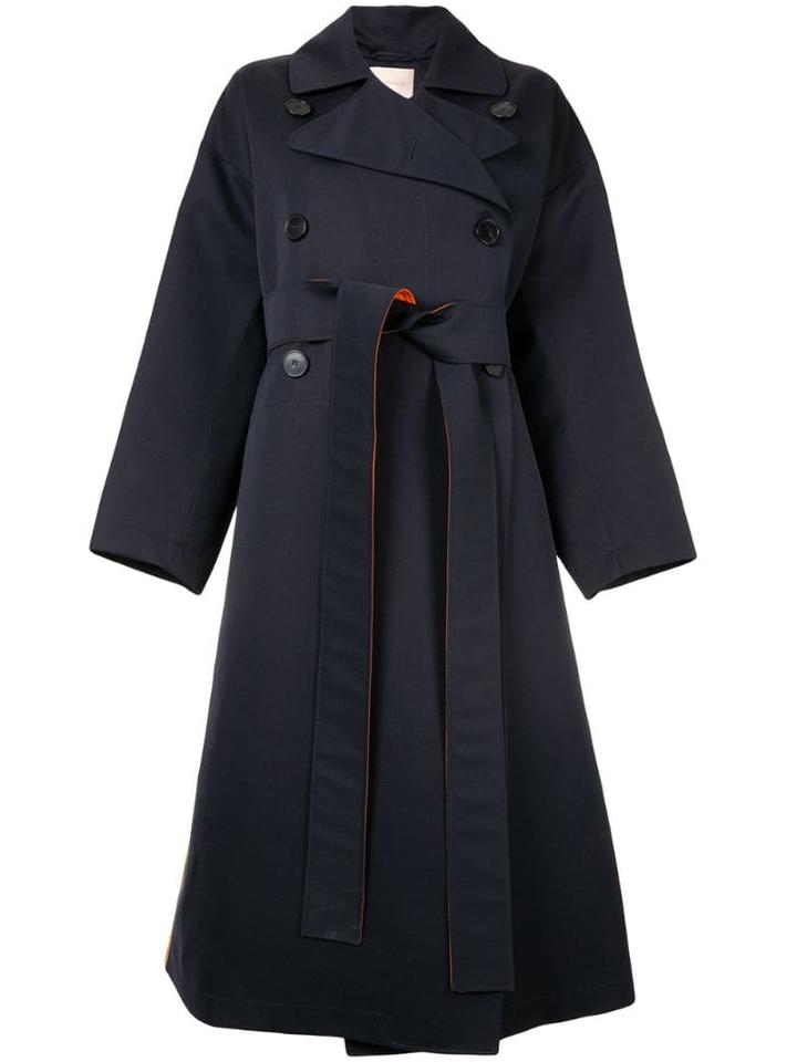 Roksanda Colour Block Trench Coat - Blue