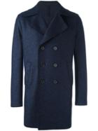 Harris Wharf London Double-breasted Mid Coat, Men's, Size: 48, Blue, Virgin Wool