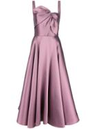 Marchesa Notte Knot Flared Gown - Purple