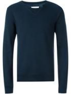 Maison Margiela Notched Neck Sweatshirt, Men's, Size: 48, Blue, Cotton