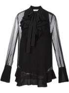 Chloé Sheer Sleeve Top, Women's, Size: 40, Black, Silk