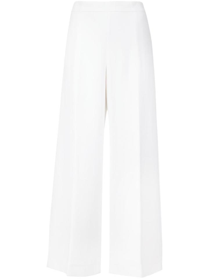 Narciso Rodriguez Wide Leg Trousers, Women's, Size: 40, White, Viscose/spandex/elastane