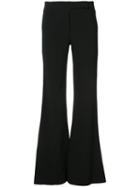 Jonathan Simkhai Front Flap Flared Trousers, Women's, Size: 2, Black, Polyester/spandex/elastane/acetate/viscose
