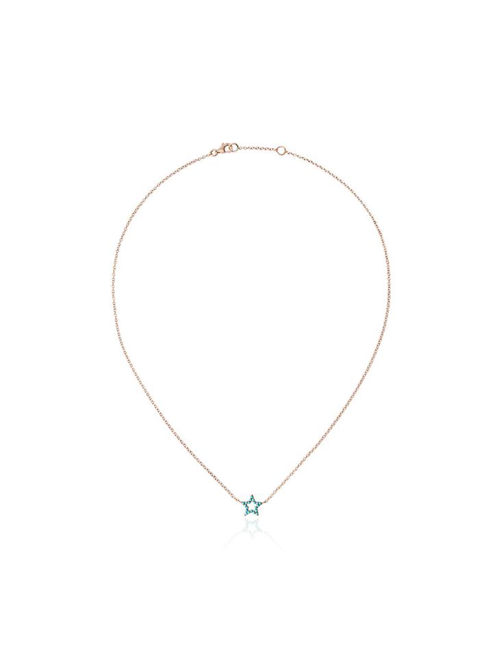 Rosa De La Cruz Turquoise Star Charm Gold Necklace - Metallic