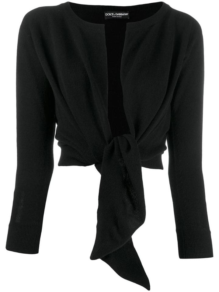 Dolce & Gabbana Tied Front Cardigan - Black