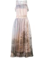 Fendi Printed Voile Dress - Neutrals