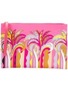 Emilio Pucci Guanabana Print Large Zip Pouch - Pink