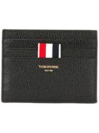 Thom Browne Card Holder With Note Compartment In Black Pebble Grain