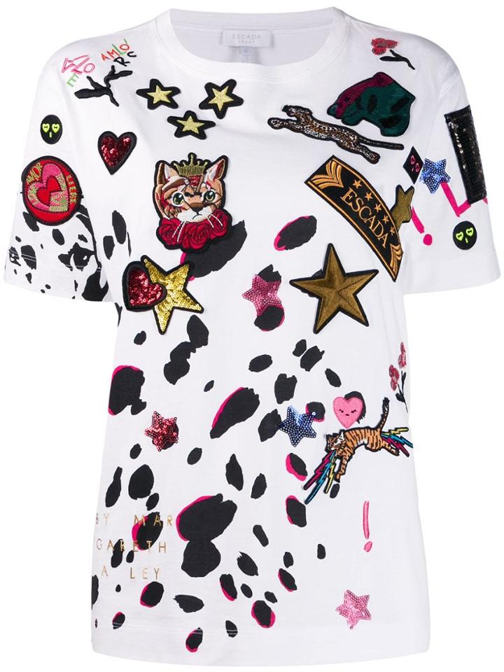 Escada Sport Embellished Multi-patch T-shirt - White