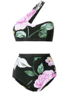Off-white Floral Bikini - Black