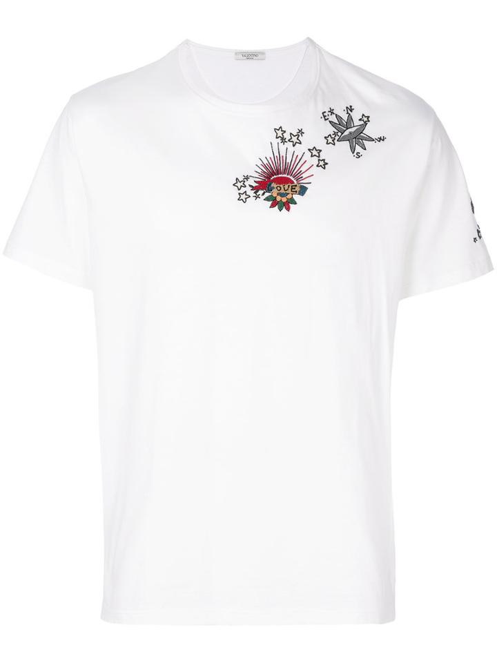 Valentino - Tattoo Embroidered T-shirt - Men - Cotton/polyester/viscose - M, White, Cotton/polyester/viscose