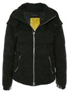 Roarguns Tone-on-tone Leopard Padded Jacket - Black