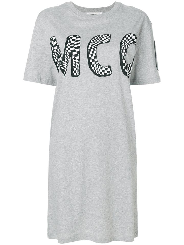 Mcq Alexander Mcqueen Logo Print T-shirt Dress - Grey