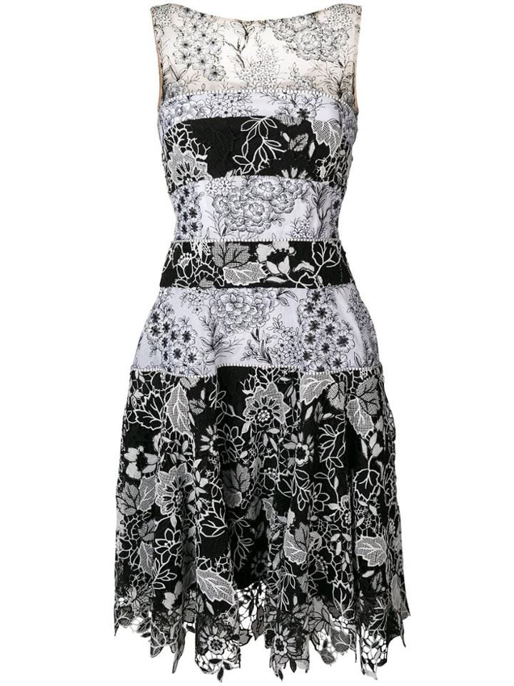 Talbot Runhof Floral Embroidered Midi Dress - Black