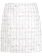 Callipygian Check Short Skirt - White