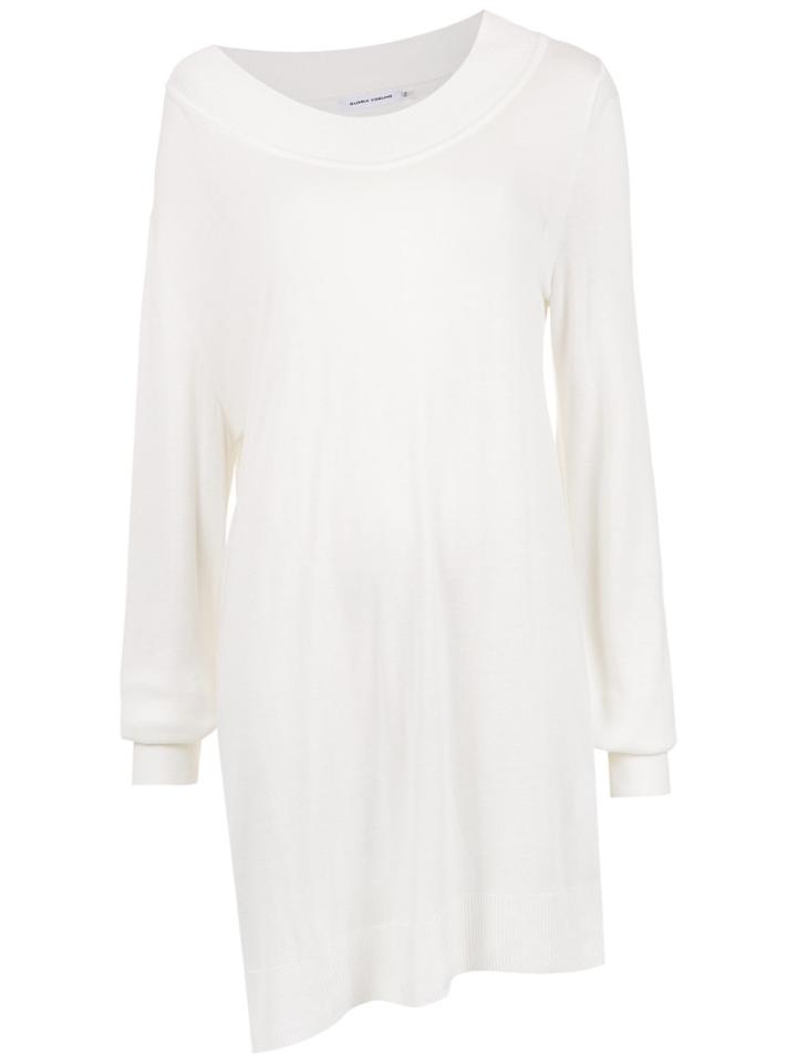 Gloria Coelho Asymmetric Neck Knit Blouse - White
