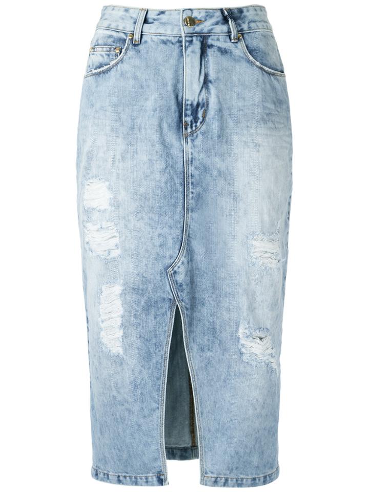 Amapô Denim Midi Skirt - Blue