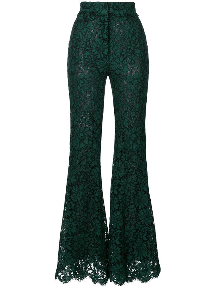Dolce & Gabbana Flared Lace Trousers - Green