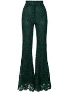 Dolce & Gabbana Flared Lace Trousers - Green